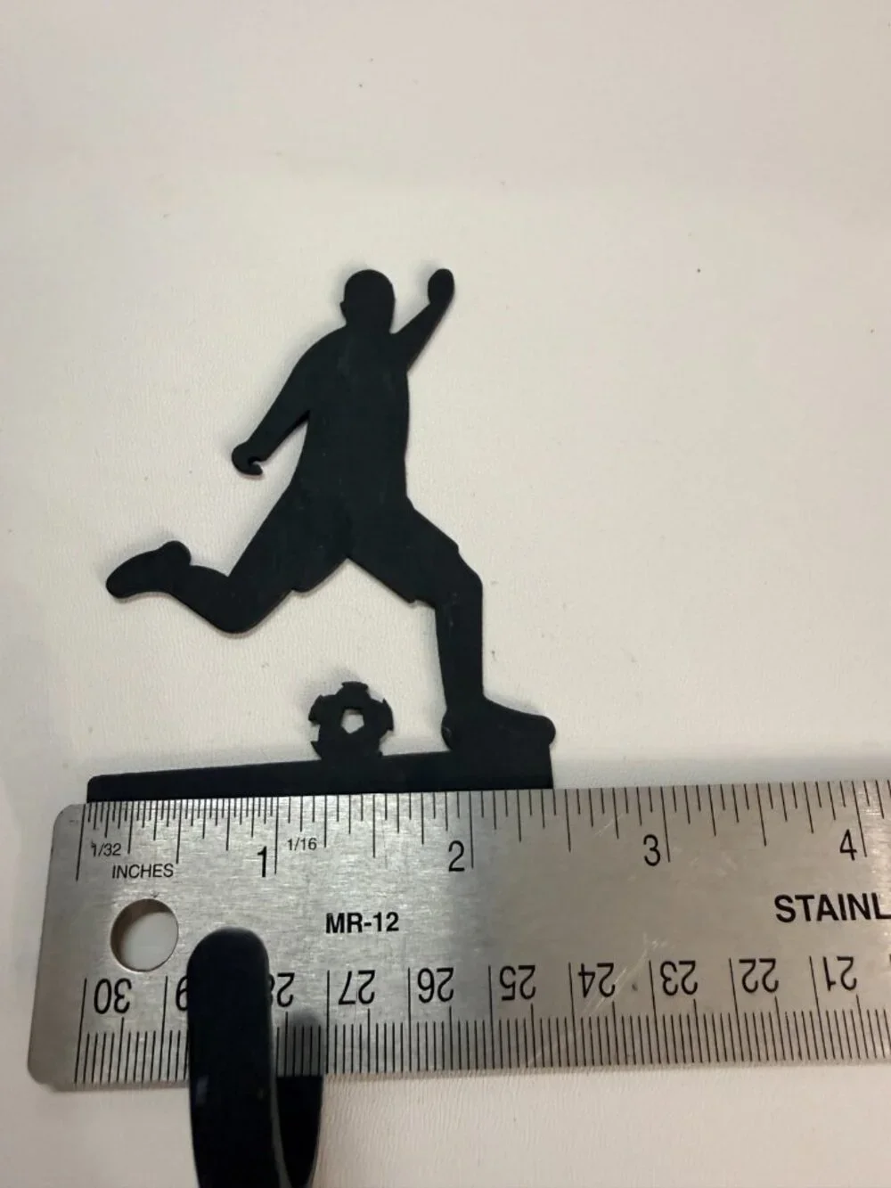 Wrought Iron Soccer Player Wall Hook Small 3.5